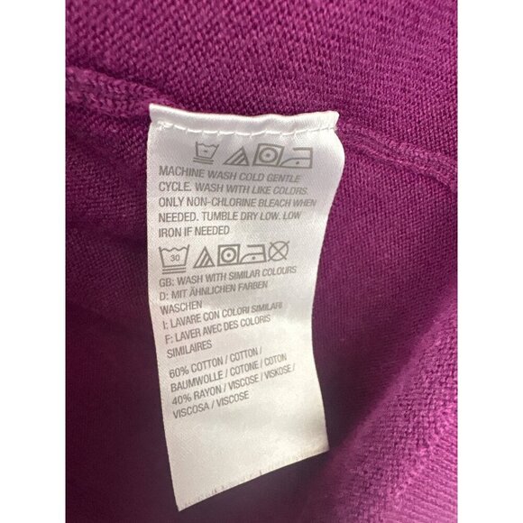 Isaac Mizrahi Live! Womens Purple V-Neck Button-Down Cardigan M - Picture 4 of 5